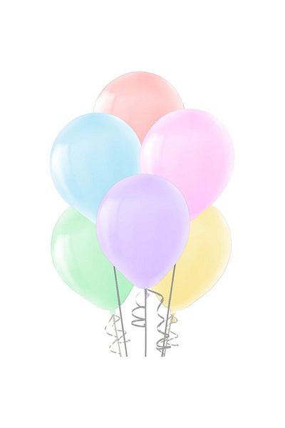 HBK 12 Pieces - 12" Macaron Mixed Color Balloon (30 CM DIAMETER)