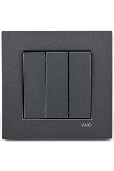 VİKO Artline Novella Smoked Framed Triple Switch
