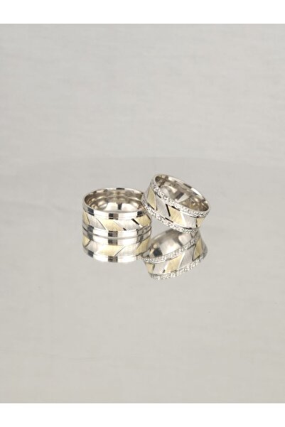 Gri Gümüş Kalp Bağlılığı Halkası 925 Ayar Gümüş Alyans, Nişan Ve Söz Yüzüğü