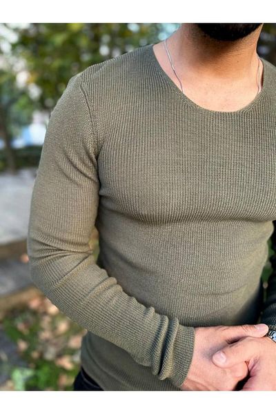 elkumoda Πλεκτό πουλόβερ που δεν κολλάει από φυσικό βαμβακερό πουλόβερ Slim fit Knitwear Slim fit Body πουλόβερ
