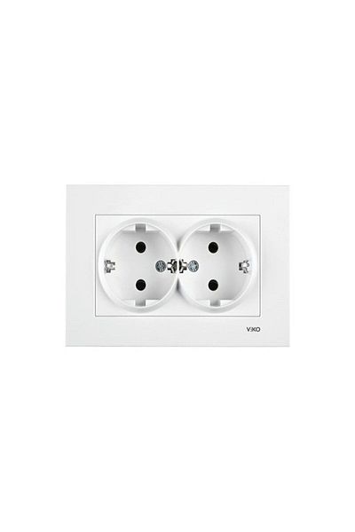 VİKO White Viko Karre -90967056, Double Grounded Socket