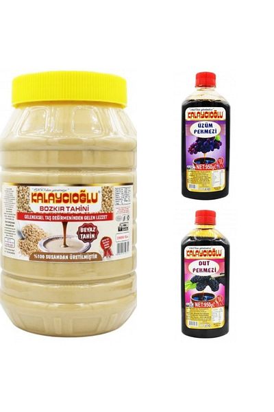 Kalaycıoğlu Steppe Tahini Center - White Tahini 2900Gr - Mulberry and Grape Molasses 950Gr