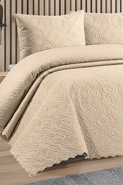REYS Quilted Bedspread Double Open Cappucino