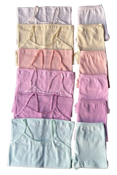 Dondeza Σετ 6 τεμαχίων παστέλ χρώματος κορδόνι και μπόξερ για κορίτσια