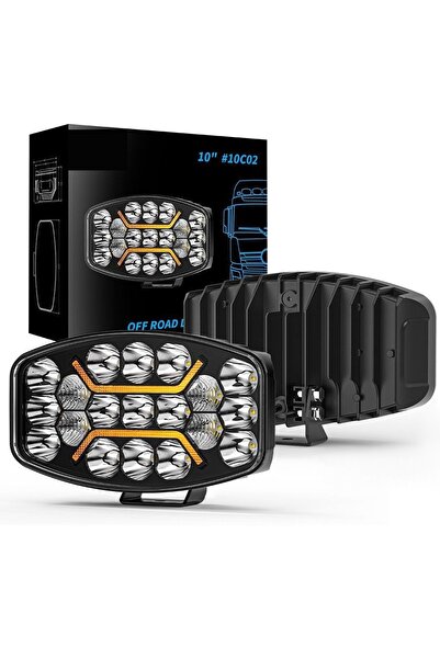 DEKOHOP Kamyon Tır Traktör Off Road Jeep 10 inç Oval Sis Farı Çalışma Lambası 12-24 Volt Metal Kasa