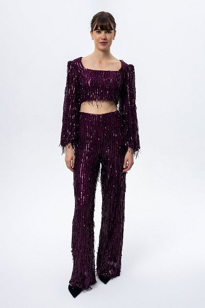 Sarı Etiket Long Sleeve Bustier and Trousers Set