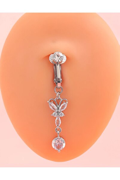 Piercing Work Shop Fake delim gerektirmeyen zirkon taşlı göbek piercing stand...