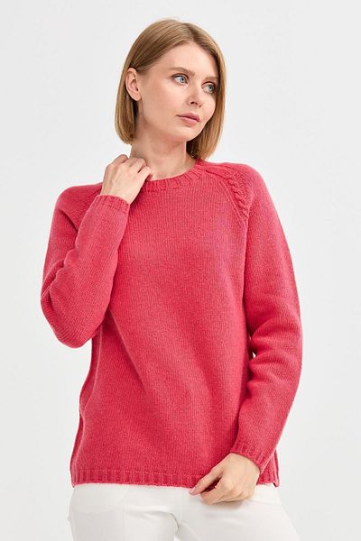 Desen Triko Pulover de lână împletit cu umeri și gât pentru femei Yspink