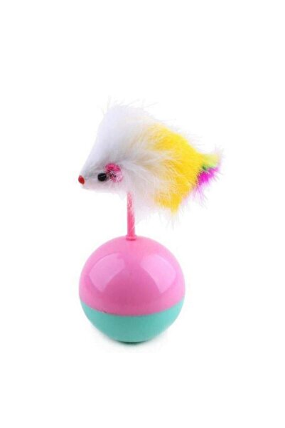 Liva Promosyon Hairy Mouse Pilgrim Lying Cat Play Ball - Educational Kitten Mouse Chasing Toy