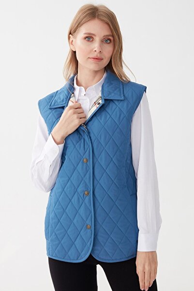 Desen Triko Жіночий утеплений жилет світло-блакитний