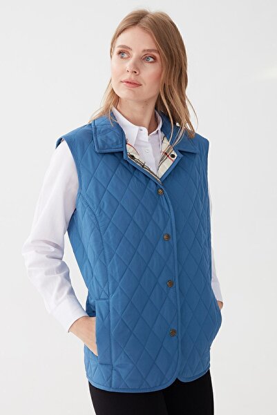 Desen Triko Жіночий утеплений жилет світло-блакитний