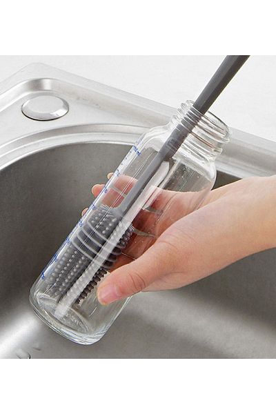 wentox Long Handled Silicone Cup Jar and Bottle Washing Brush