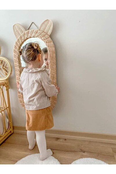 DEKORATTAN Rattan Bambu Çocuk Odası Boy Aynasi (30×60)