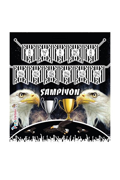 Parti Ustası ALYA-BUTIK Μαύρο-Λευκό Banner Fan - Χρόνια Πολλά