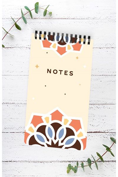 Hobbi Tasarım Spiral Patterned Colorful Kufi - Notepad, Pocket Size