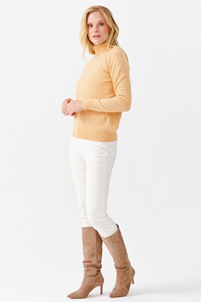 Desen Triko Bluză clasică cu gât roșu pentru femei K.içi