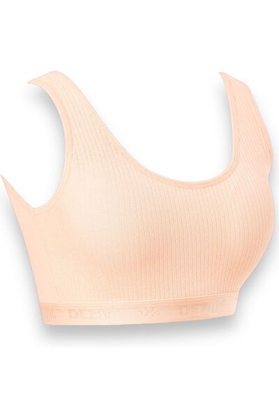 Dondeza 6-Piece Ribbed Padded Wide Strap Training Bra Half Tank Top Bustier Set for Young Girls