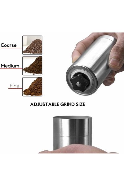 MIBRU Manual Coffee Bean Grinder 30g Silver/Black