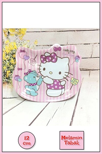 TOYFEST Hello Kitty Figürlü Melamin Çocuk Yemek Tabağı Fincan Altlığı Tabak -...