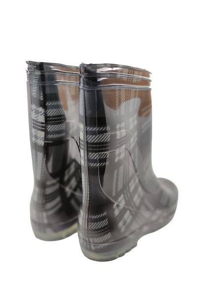 fafatara Unisex Γκρι καρό μπότες εργασίας κήπου βροχής