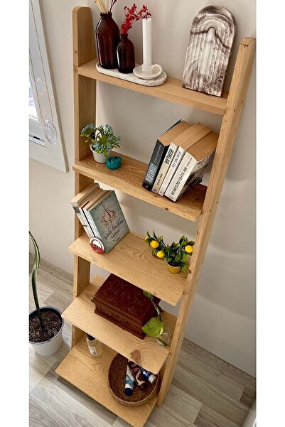 evbiziz Ahşap Merdiven Kitaplık Raf