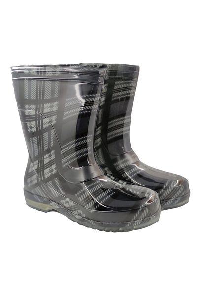 fafatara Unisex Γκρι καρό μπότες εργασίας κήπου βροχής