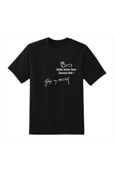 Hediyenza 10 Kasım 1938 , Gazi Mustafa Kemal Atatürk İmza Baskılı Unisex ve Çocuk Kısa Kollu T-shirt