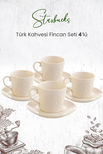 Starbucks Turkish Coffee Cup Set of 4