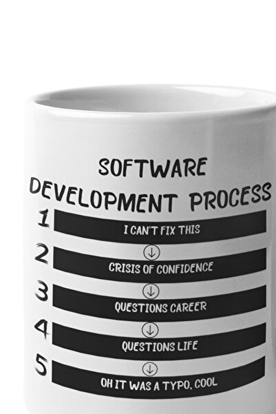 qoeuyl boutique Yazılımcı Mühendis Software Development Process Baskılı Eğlenceli Hediyelik Kupa Bardak
