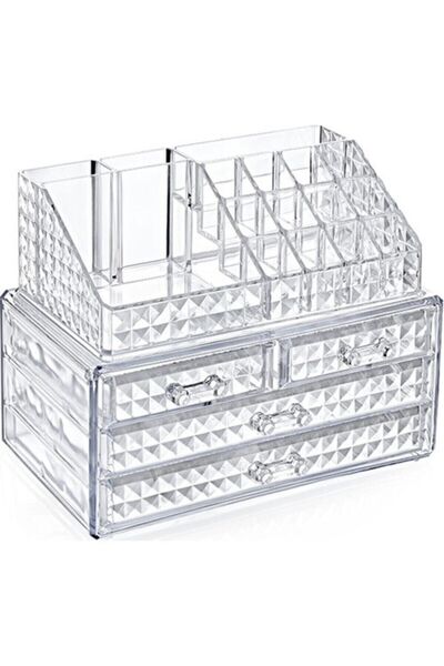 Tikatti Diamond Acrylic Luxury 4 Drawers Full Makeup Organizer