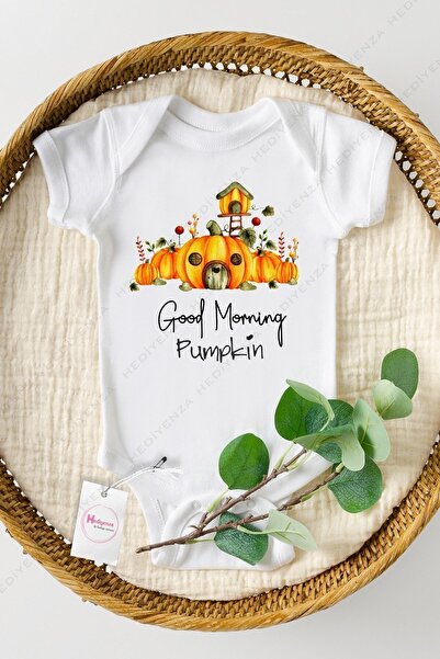 Autumn Good Morning Pumpkin Printed Baby Bodysuit & Snapsuit