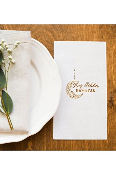 Hediyenza مرحبًا بكم في وقت الإفطار الخاص بطاولات رمضان، 3 مناديل مطبوعة، 20 ...