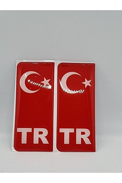SÜSLEN Türk Bayraklı Sticker Tr Plakaya Uygun