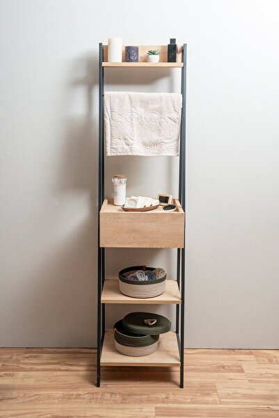 Home Metal Ahşap Çekmeceli Banyo Boy Dolabı, Çok Amaçlı Raf ,Havluluk Banyo Organizer