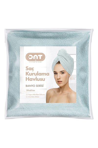 DAT35 Turquoise Microfiber Hair Towel - for Beach, Sea, Pool and Bathroom Drying