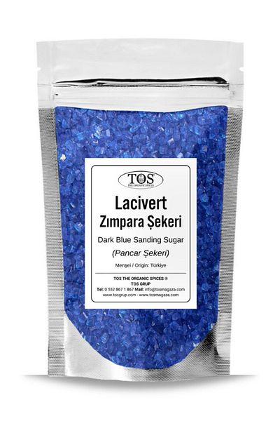 TOS The Organic Spices 250 g Dark Blue Sanding Sugar - Dark Blue Sanding Sugar