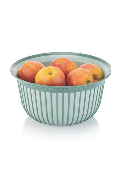 Melkan Home Premium Modern Designed 3 Liter Green Fruit Bowl - Double Pattern