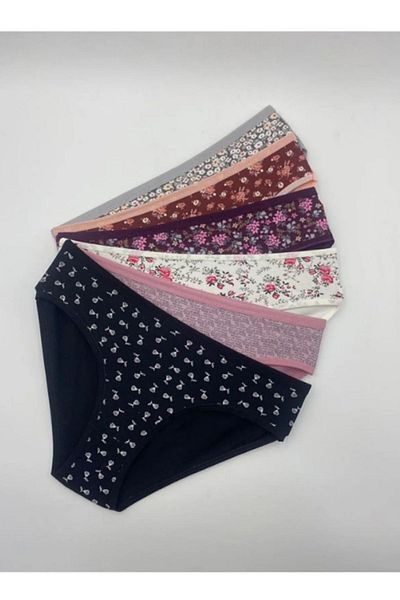 BORDO Underwear Chiloți de damă din bumbac cu model, mărime mare, 7 bucăți