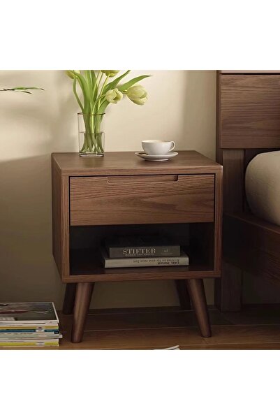 katasarım Modern Doğal Ahşap 3 Çekmeceli Komodin 1. Sınıf Maun Ağacı 40x35cm