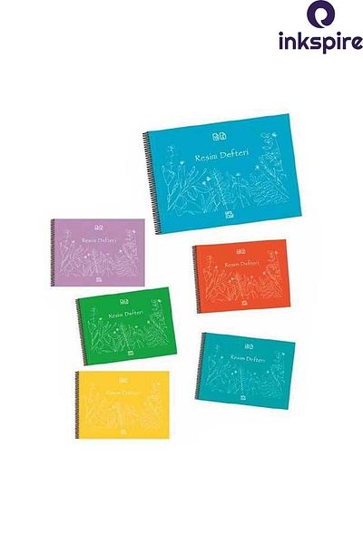 inkspire Caiet de imagini cu spirală de 35x50 cm - 25 coli, 3 coperți PP, cu semne de rupere cu inele
