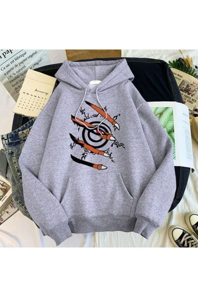 JoneBase سويت شيرت قطني بغطاء للرأس كبير الحجم بنمط الرسوم المتحركة كوراما لل...