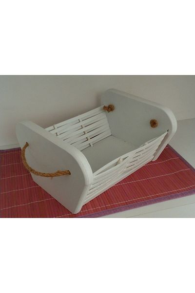 Özkar Wooden Wicker Look Bread Bowl with Rope Handle