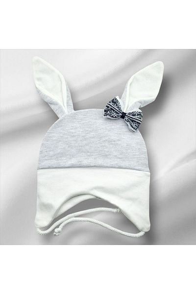 Çağrı Store Baby Combed Beanie with Rabbit Ears and Laces
