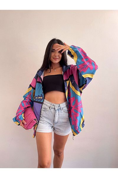 Ezgi Nişantaşı Pelernă de ploaie oversize cu fermoar cu model