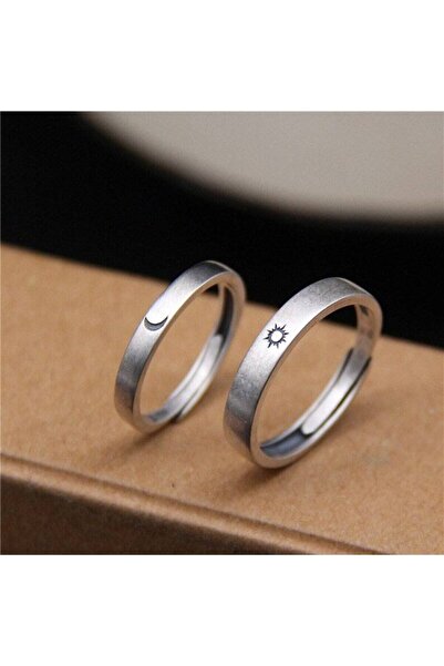 SANYA TAKI 925 Erkek Kadın Gümüş Alyans Ay Ve Güneş Modeli Alyanslar