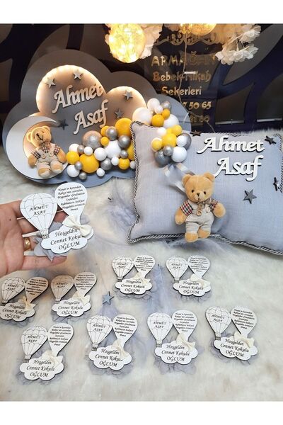 ARMAGAN BEBEK NİKAH ŞEKERİ Kapı Süsü ,takı Yastığı, Ahsap Magnet ( 20adet)