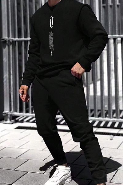 uyguntarz Unisex-Trainingsanzugset mit Rundhalsausschnitt und Aufdruck „Aleman Rapero“