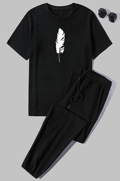 uyguntarz Σετ φόρμας 2 τεμαχίων με εμπριμέ φτερά Unisex