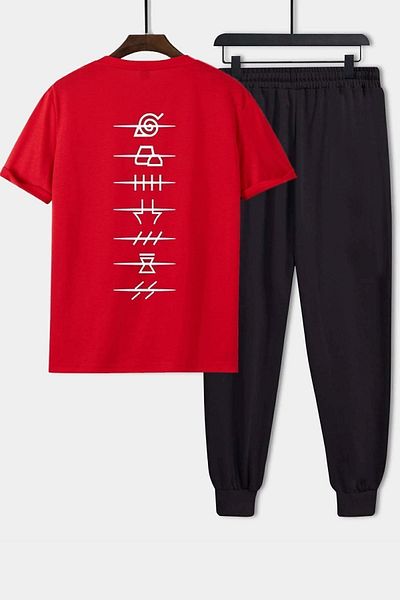 uyguntarz Unisex Ninja Akatsuki Printed 2-Piece Tracksuit Set