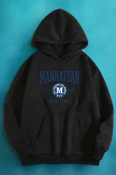 uyguntarz Голям суичър с щампа Manhattan